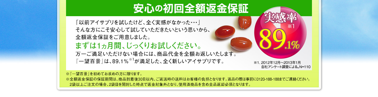 一望百景　返金保証