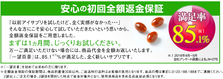 マイケア一望百景　安心の全額返金保証